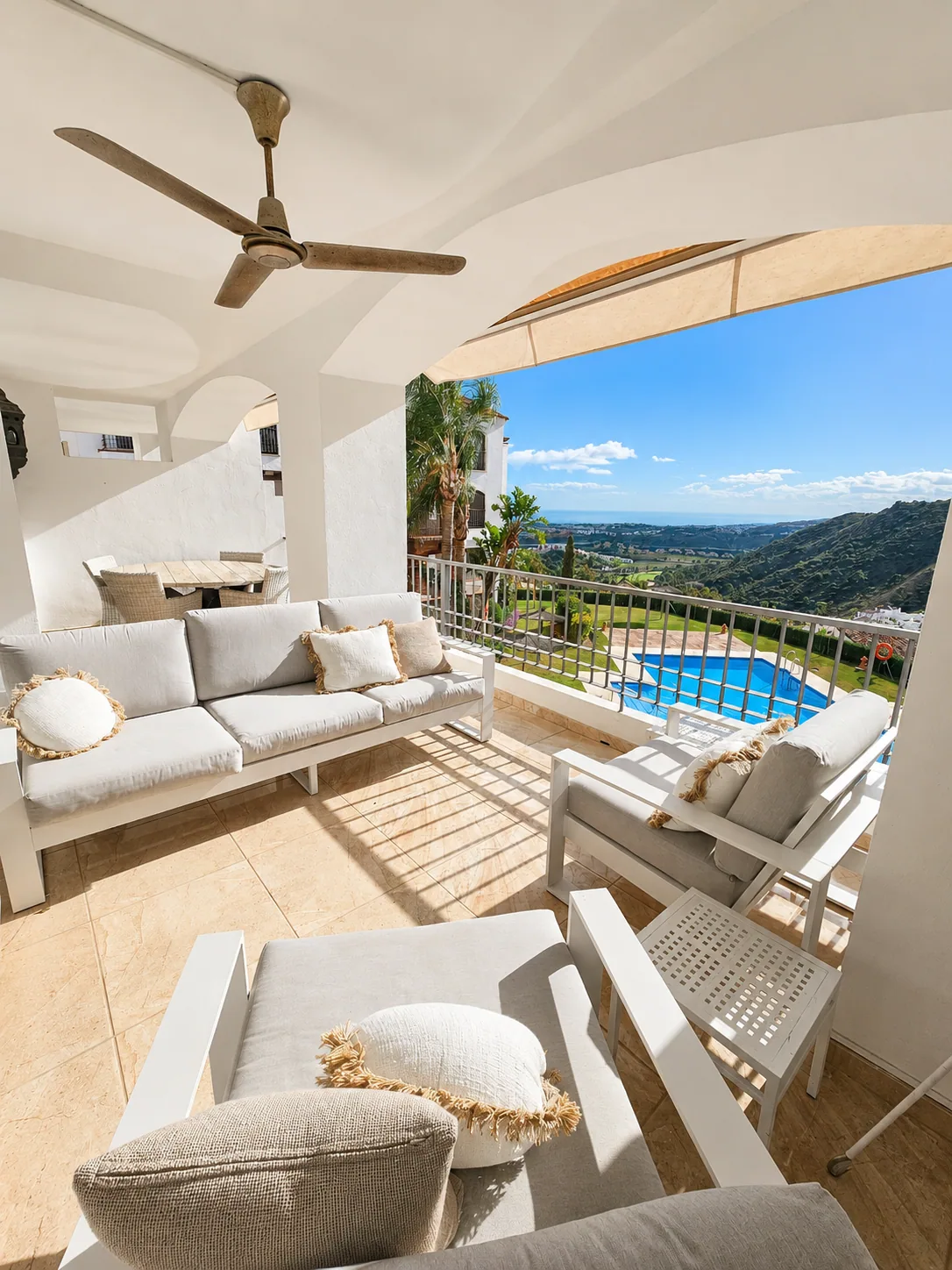 Terrace dining with panoramic views
